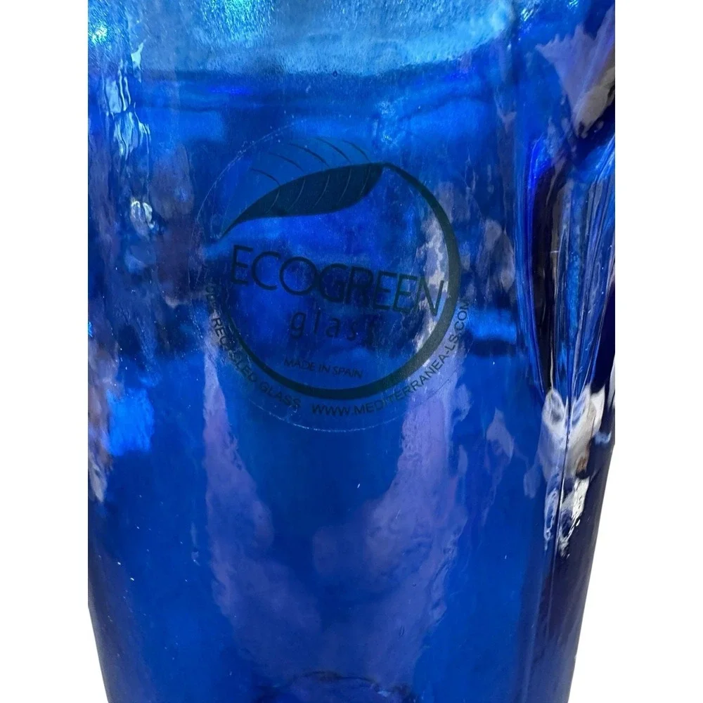Spanish Cobalt Blue Recycled Glass Cocktail Mixing Glass, 9.5